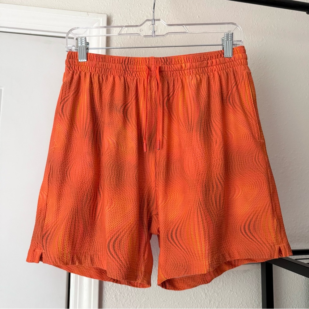 BLACKBOUGH‎ Orange men’s printed elastic waist swim beach summer trunks shorts